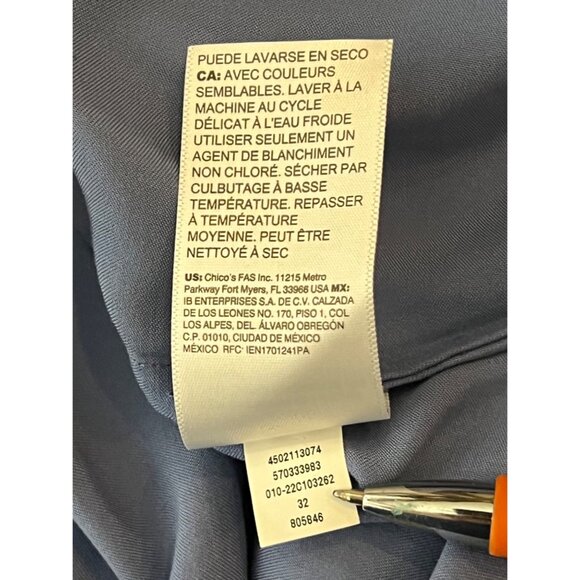 Chico's Women's Modal Button-Up Shirt Size 2 (US 12/14) Blue Career Boho - Picture 13 of 13